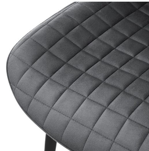 Set of 6 Grey Velvet Dining Chairs