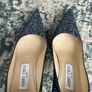 Jimmy Choo navy glitter heels Image 8