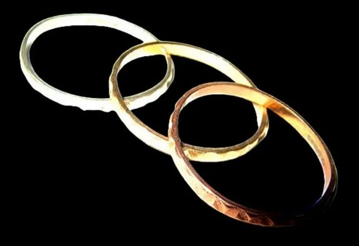 Vintage Hallmarked 9k Rose/White/Yellow Gold Rings