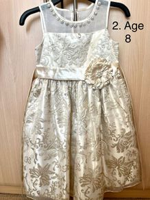 Girls Dress Gold Age 8 Perfect for Christmas or Party