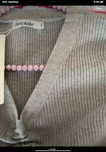 jumper Bnwt grey vneck long sleeve grey drawstring detail jumper m/l
