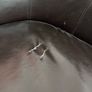 mahogany brown glossy faux leather couch Image 4
