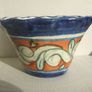 TALAVERA pottery planter (5 3/8" across) - hand-made & hand-painted flower planter signed by potter/painter 'T Ruth Mex' (1990's or earlier) Image 7
