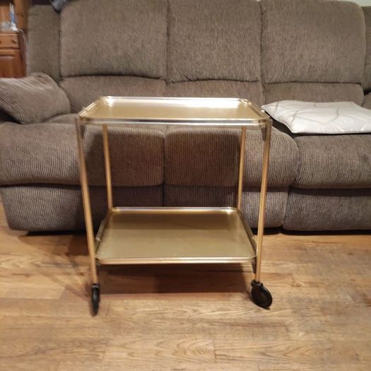 Vintage 2-Tier Woodmat Trolley