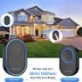 Wireless Doorbell, Waterproof Plug in Doorbell Operating at The Range of 300m with 39 Chimes, 5 Levels Volume Adjust & LED Indicator, Easy Install at Home, Apartment & Warehouse, Black Image 2