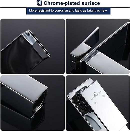 Bathroom Waterfall Water Tap Chrome Lavatory Tap Bath Fittings Washbasin Fittings Single-Lever Mixer Washbasin Faucet (FREE POSTAGE)