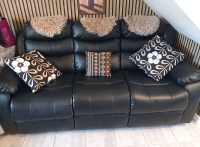 3 Seater leather reclining Sofa