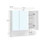 LED Mirrored Bathroom Cabinet White with Storage, Basket & Hair Dryer Holder Image 3