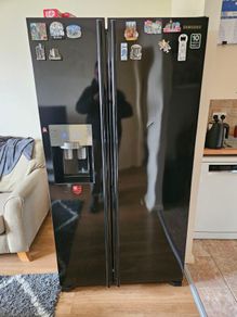 Samsung Side by Side Refrigerator - Black Glass