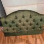 Luxurious Olive Green Velvet Single Headboard Excellent Condition Image 7