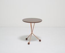 Vintage Tripod Side Teak and Copper Table by Albert Larsson for Alberts Tibro, 1950s