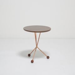 Vintage Tripod Side Teak and Copper Table by Albert Larsson for Alberts Tibro, 1950s