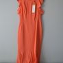 Karen Millen Frilly Dress SIZE 10 Coral Image 3