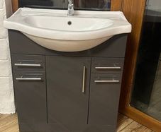 Bathroom Vanity Unit + Sink + Mirrored Cabinet