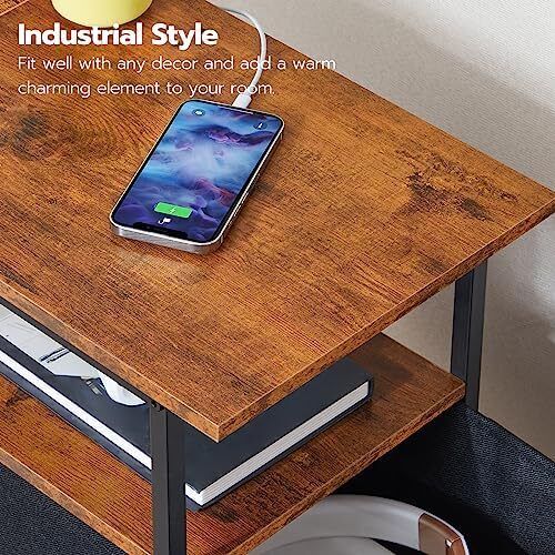 Set of 2 Side Table with Charging Station