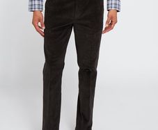 Mens Charcoal Regular Fit Stretch Cords W38 L35