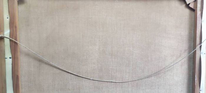 A very old hand-painted painting on canvas