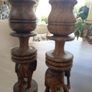 lovely pair of wooden african art handcrafted candlessticks Image 6