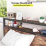 3ft Single Bed Frame with Storage Headboard,Single Beds Image 4