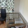Glass Top Dining Table & Tall Wooden Bookcase / Storage Unit Image 2