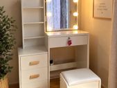 Dressing Table LED with Mirror & Stool