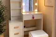Dressing Table LED with Mirror &amp; Stool