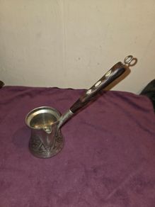 Vintage Turkish Coffee Pot with Mother of Pearl inlay handle