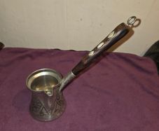 Vintage Turkish Coffee Pot with Mother of Pearl inlay handle