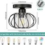 HOME Modern Crystal Ceiling Light Fixture- Industrial Mini Semi Flush Mount Ceiling Lighting LED Crystal Chandeliers Fitting for Kitchen Hallway Dining Rooms Living Room - Black (FREE POSTAGE) Image 8