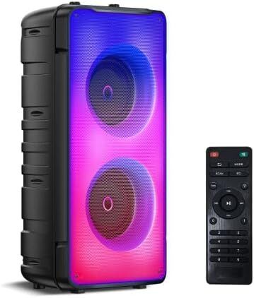 Bluetooth Speakers, 60W(80W Peak) Portable Loud Wireless Stereo Speaker with Rich Bass, Bluetooth 5.0, FM Radio, Colorful Lights, TWS Pairing, 10000mAh Battery, Outdoor Speaker for Home Party Gifts