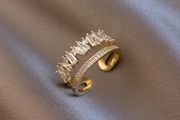 Crystal Adjustable Gold Tone Ring