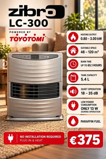 Toyotomi Zibro LC300 3Kw Fan Rolf Paraffin Heater