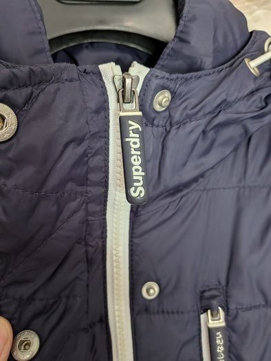 Superdry Women's Navy Padded Hooded Jacket Size L