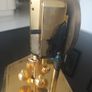Vintage 70's Kundo Kieninger & Obergfell Brass/Glass Clock. Image 5