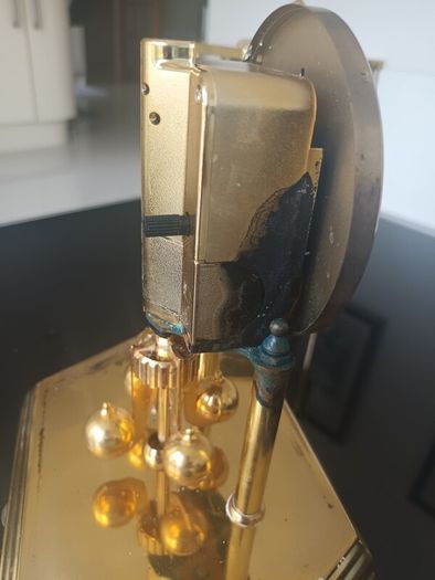 Vintage 70's Kundo Kieninger & Obergfell Brass/Glass Clock.