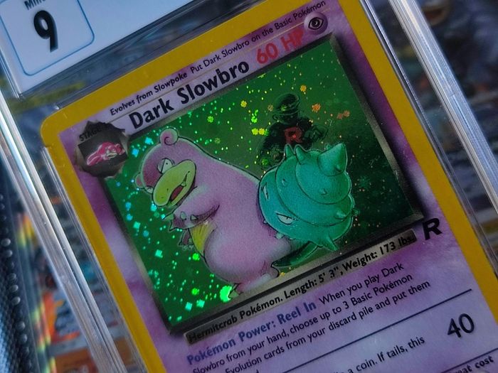 Dark Slowbro ! Holo ! from Team Rocket Set ! CGC 9 ! Mint ! 2000 ! Graded Pokemon Card ! PSA !