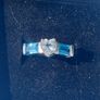 Sky blue Topaz and Zircon Sterling silver ring Image 3