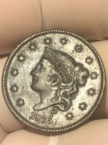 1835 Large one cent Coronet