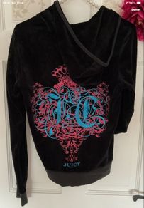 Juicy couture black logo back hoodie large