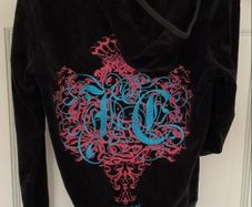 Juicy couture black logo back hoodie large