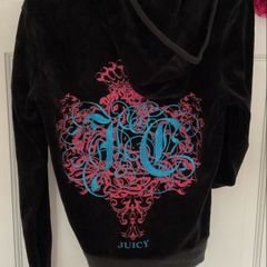 Juicy couture black logo back hoodie large