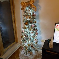 M&S 6ft Slim Snowy Christmas Tree + Lights