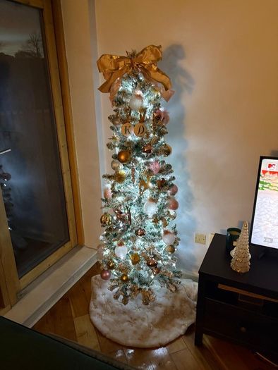 M&S 6ft Slim Snowy Christmas Tree + Lights