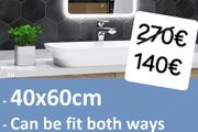 LED Bathroom Mirror Ensuite Bright Light Warm Cold Makeup Cosmetic Illuminated