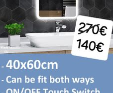LED Bathroom Mirror Makeup Cosmetic 40x60cm Bright Light Cold Warm LED