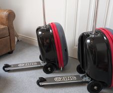 Pair of Zinc Flyte Scooter Suitcases, Shark Design