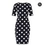 Hobbs London Astraea Navy Blue & Ivory Polka Dot Shift Dress  UK 14 Image 3