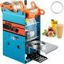 Commercial Manual Cup Sealing Machine, Carbon Steel and ABS Plastic Sealer Blue Milk Tea, 300-500 Cups/Hour Sealer Bubble Tea Milk Packaging, 27 x 27 x 65cm Cup Sealing Machine