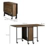 Six-Person Drop Leaf Dining Table - Brown/Black Image 3