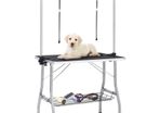 Adjustable Dog Grooming Table with 2 Loops and Basket